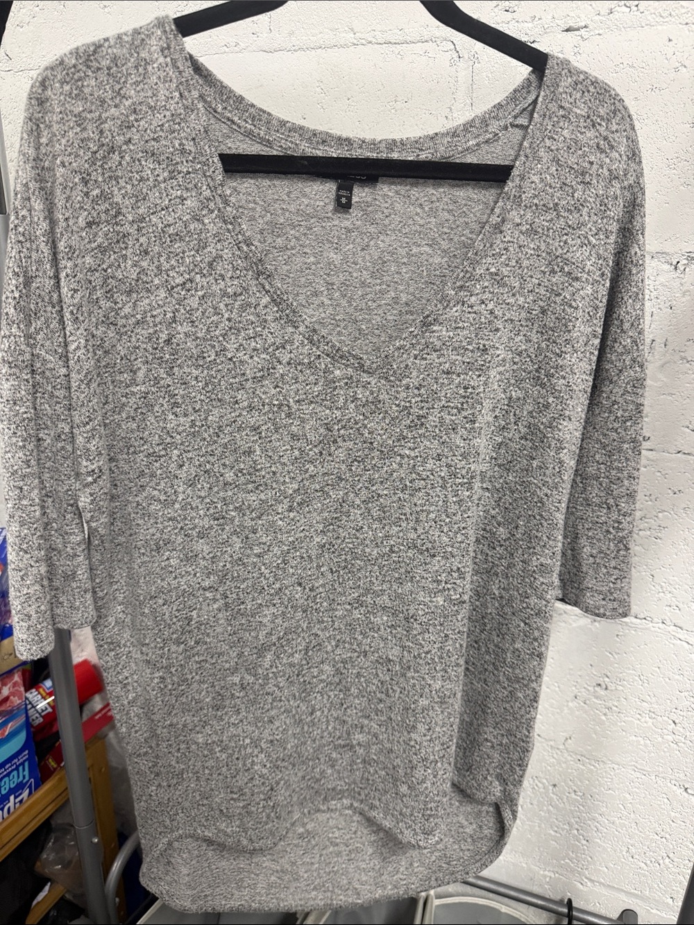 Soft V-Neck Women's Top in Heather Gray EXPRESS - Size Medium NEVER WORN